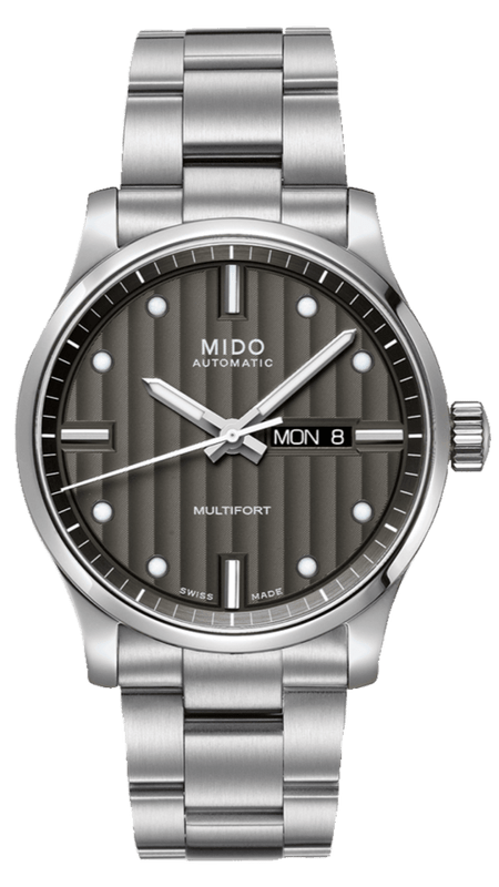 Mido Multifort Automatic Gray Dial Silver Steel Strap Watch For Men - M005.430.11.061.80