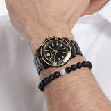 Movado 800 Series Black Dial Black Steel Strap Watch For Men - 2600162
