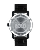 Movado Bold Black Dial Black Steel Strap Watch For Men - 3600047
