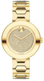 Movado Bold Crystal Gold Dial Gold Steel Strap Watch For Women - 3600492
