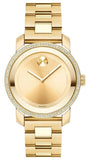 Movado Bold Diamonds Gold Dial Gold Steel Strap Watch for Women - 3600150