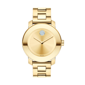 Movado Bold Gold Dial Yellow Gold Steel Strap Watch for Women - 3600104