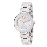 Movado Bold Silver Dial Silver Steel Strap Watch For Women - 3600381