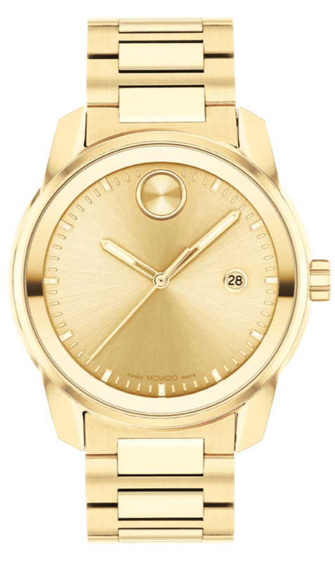 Movado Bold Verso Gold Dial Gold Steel Strap Watch for Men - 3600861