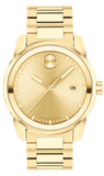Movado Bold Verso Gold Dial Gold Steel Strap Watch for Men - 3600861