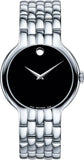 Movado Classic Quartz Black Dial Silver Steel Strap Watch for Men - 0606337