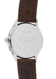Movado Heritage Moonphase Blue Dial Brown Leather Strap Watch For Women - 3650009