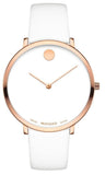 Movado Museum 70th Anniversary Special Edition White Dial White Leather Strap Watch For Women - 0607139