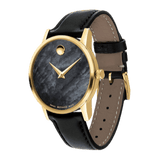 Movado Museum Black Dial Black Leather Strap Watch For Men - 2100005