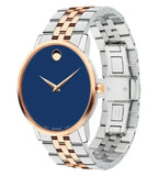 Movado Museum Classic Blue Dial Two Tone Steel Strap Watch for Men - 0607267