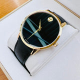 Movado Museum Classic Quartz Black Dial Black Leather Strap Watch for Men - 0607195