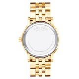 Movado Museum Classic Quartz Black Dial Gold Steel Strap Watch for Men - 0607203