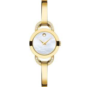 Movado Rondiro Mother of Pearl Dial Gold Steel Strap Watch For Women - 0606889
