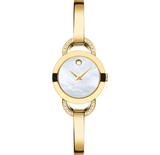 Movado Rondiro Mother of Pearl Dial Gold Steel Strap Watch For Women - 0606889