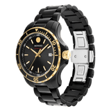 Movado Series 800 Black Dial Black Steel Strap Watch For Men - 2600161