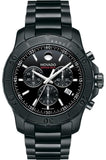 Movado Series 800 Chronograph Black Dial Black Steel Strap Watch For Men - 2600119