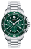 Movado Series 800 Chronograph Green Dial Silver Steel Strap Watch for Men - 2600179