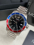 Movado Series 800 Pepsi Black Dial Silver Steel Strap Watch for Men - 2600152