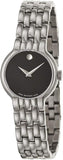 Movado Veturi Quartz Black Dial Silver Steel Strap Watch for Women - 0606338