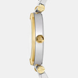Tory Burch Classic T White Dial Two Tone Steel Strap Watch for Women - TBW9014