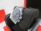 Salvatore Ferragamo 1927 Chrono Analog Blue Dial Blue Leather Strap Watch for Men - SFKZ00223