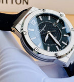 Salvatore Ferragamo F-80 Black Dial Black Rubber Strap Watch For Men - SFHY01322