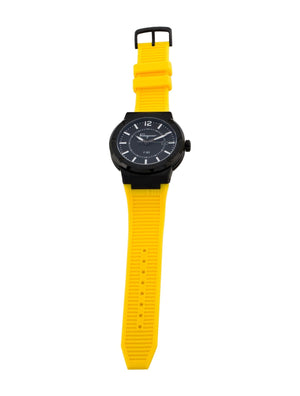 Salvatore Ferragamo F-80 Classic Black Dial Yellow Rubber Strap Watch for Men - SFHY01522