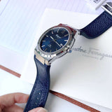 Salvatore Ferragamo F-80 Classic Blue Dial Blue Leather Strap Watch for Men - SFDT00719