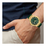 Salvatore Ferragamo F-80 Classic Green Dial Green Rubber Strap Watch for Men - SFHY02022