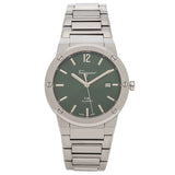 Salvatore Ferragamo F-80 Classic Green Dial Silver Steel Strap Watch for Men - SFDT02123