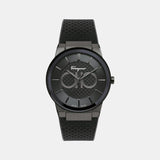Salvatore Ferragamo Sapphire Black Dial Black Rubber Strap Watch for Men - SFHP00320