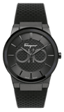 Salvatore Ferragamo Sapphire Black Dial Black Rubber Strap Watch for Men - SFHP00320
