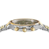 Salvatore Ferragamo Sapphire Chrono Green Dial Two Tone Steel Strap Watch for Men - SFME01223