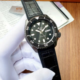 Seiko 5 Sport Automatic Black Dial Black Silicone Strap Watch For Men - SRPD65K3