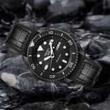 Seiko 5 Sport Automatic Black Dial Black Silicone Strap Watch For Men - SRPD65K3