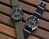 Seiko 5 Sport Automatic Black Dial Green Nylon Strap Watch For Men - SRPD65K4