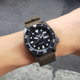 Seiko 5 Sport Automatic Black Dial Green Nylon Strap Watch For Men - SRPD65K4