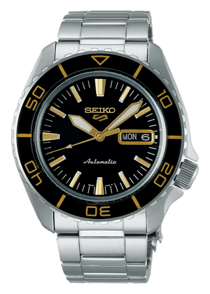 Seiko 5 Sport Automatic SKX Series Black Dial Silver Steel Strap Watch for Men - SRPK99K1