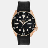 Seiko 5 Sport SKX Automatic Black Dial Black Silicone Strap Watch For Men - SRPD76K1
