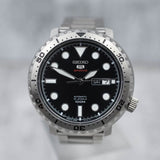 Seiko 5 Sports Automatic Black Dial Silver Steel Strap Watch for Men - SRPC61J1