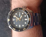 Seiko 5 Sports Automatic Black Dial Silver Steel Strap Watch For Men - SRPD57K1
