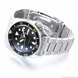 Seiko 5 Sports Automatic Black Dial Silver Steel Strap Watch For Men - SRPD57K1