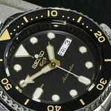 Seiko 5 Sports Automatic Black Dial Silver Steel Strap Watch For Men - SRPD57K1