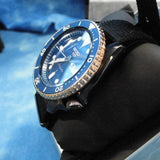 Seiko 5 Sports Automatic Blue Dial Black NATO Strap Watch for Men - SBSA098