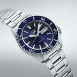 Seiko 5 Sports Automatic Blue Dial Silver Steel Strap Watch for Men - SRPK97K1