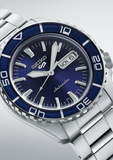 Seiko 5 Sports Automatic Blue Dial Silver Steel Strap Watch for Men - SRPK97K1
