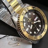 Seiko 5 Sports Automatic Brown Dial Two Tone Steel Strap Watch For Men - SRPK24