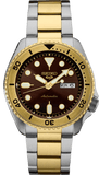 Seiko 5 Sports Automatic Brown Dial Two Tone Steel Strap Watch For Men - SRPK24