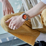 Seiko 5 Sports Automatic Orange Dial Silver Steel Strap Watch For Men - SRPD59K1