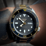 Seiko 5 Sports Automatic Special Creation Black Dial Two Tone Steel Strap Watch For Men - SRPK22